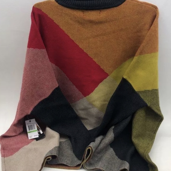 Joseph A Poncho Turtleneck Sweater Multicolor Size L NWT MSRP $78 - Picture 3 of 5
